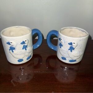Charming Blue and White Goose Mugs Grandma Core